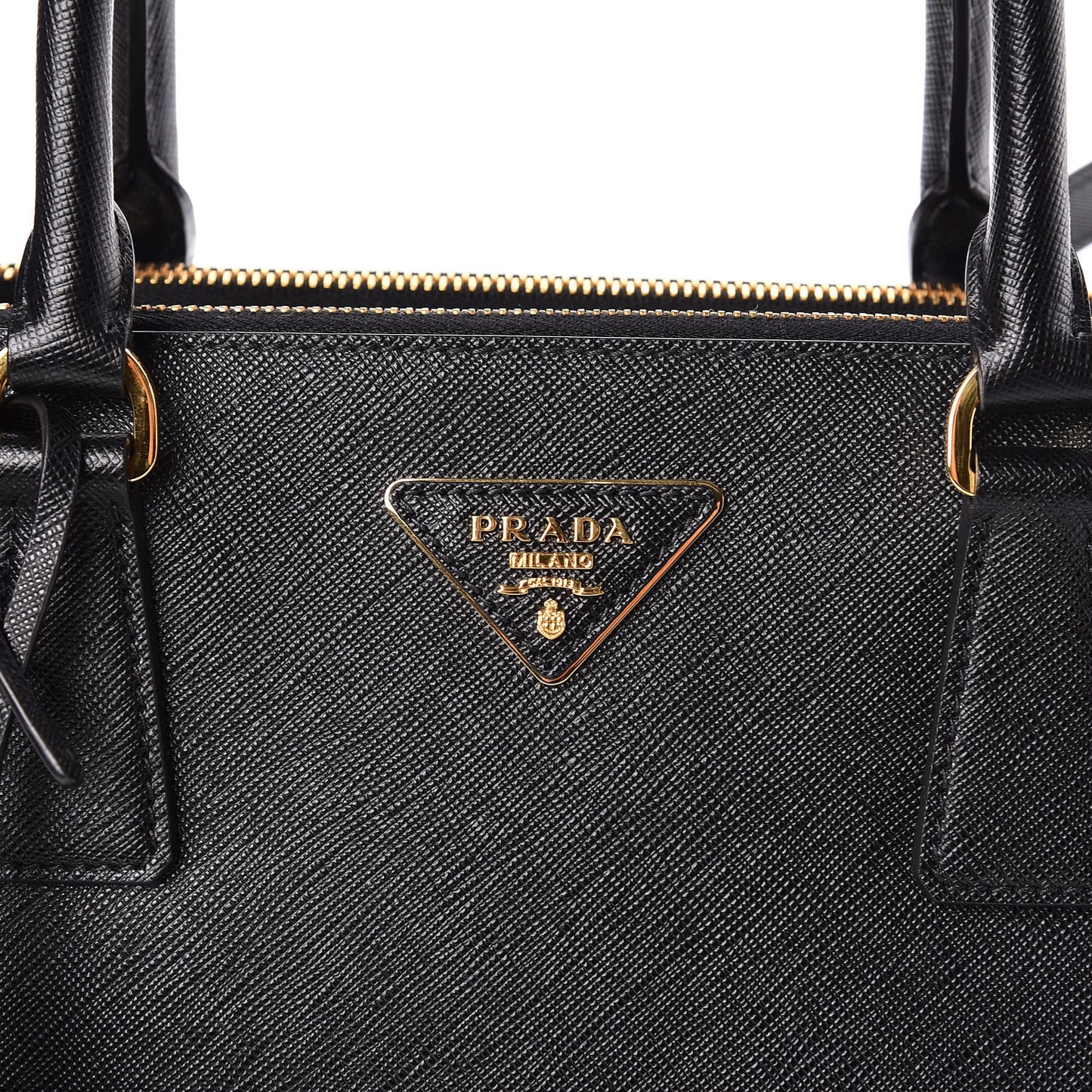 Saffiano Medium Galleria Double Zip Tote Black