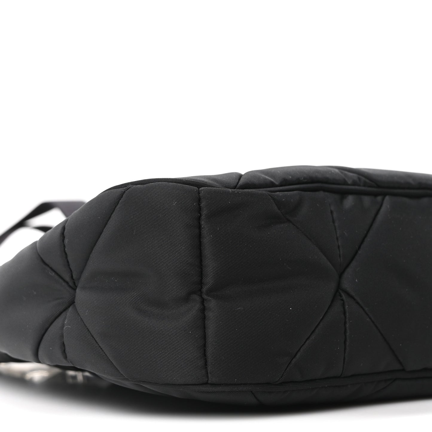 Re-Nylon Triangle Padded Patchwork Shoulder Bag Black