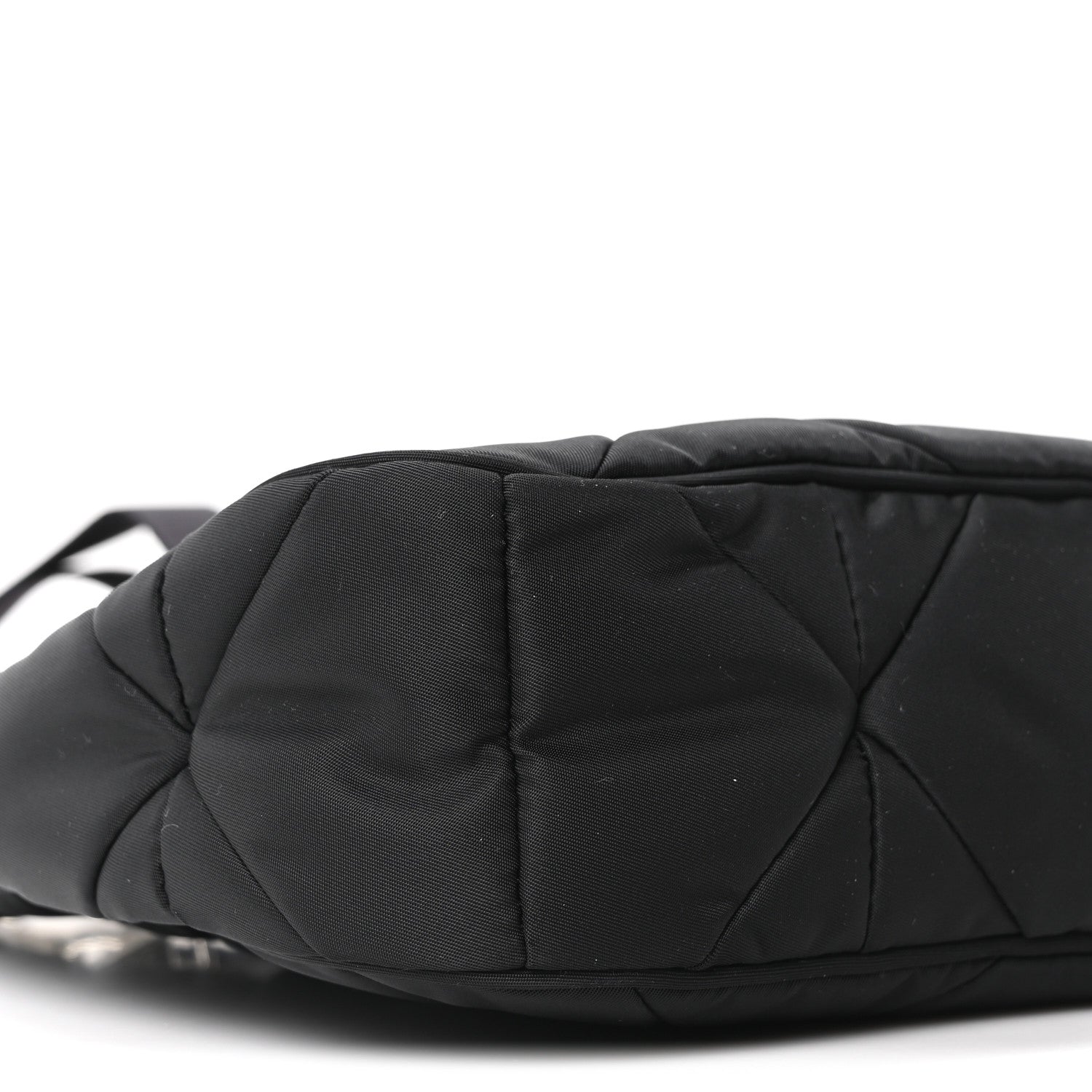 Prada Re-Nylon Triangle Padded Patchwork Shoulder Bag Black 9 of 10