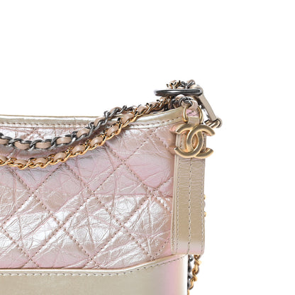 Chanel Iridescent Aged Calfskin Quilted Small Gabrielle Hobo Light Pink 8 of 11