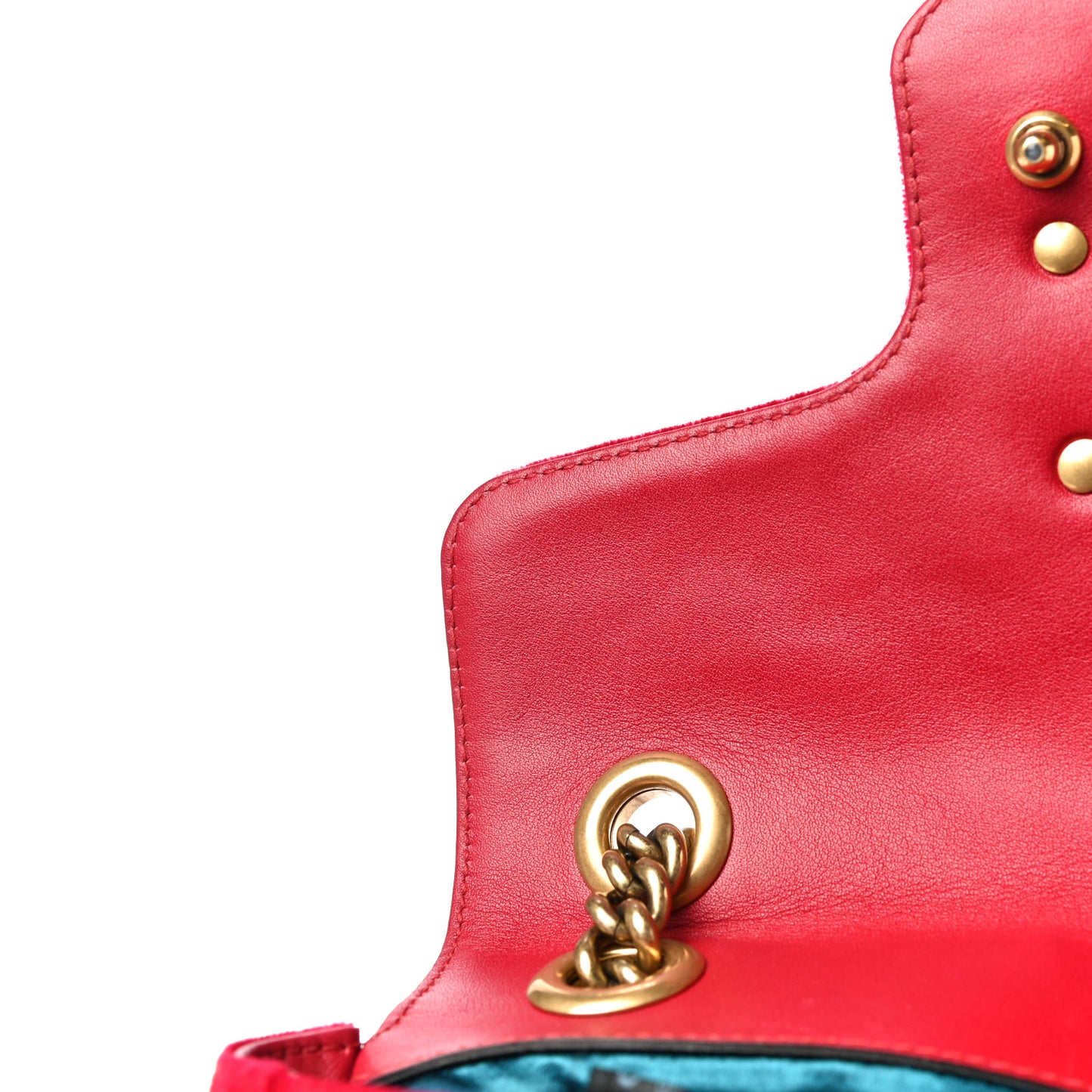 Velvet Matelasse Mini GG Marmont Shoulder Bag Hibiscus Red