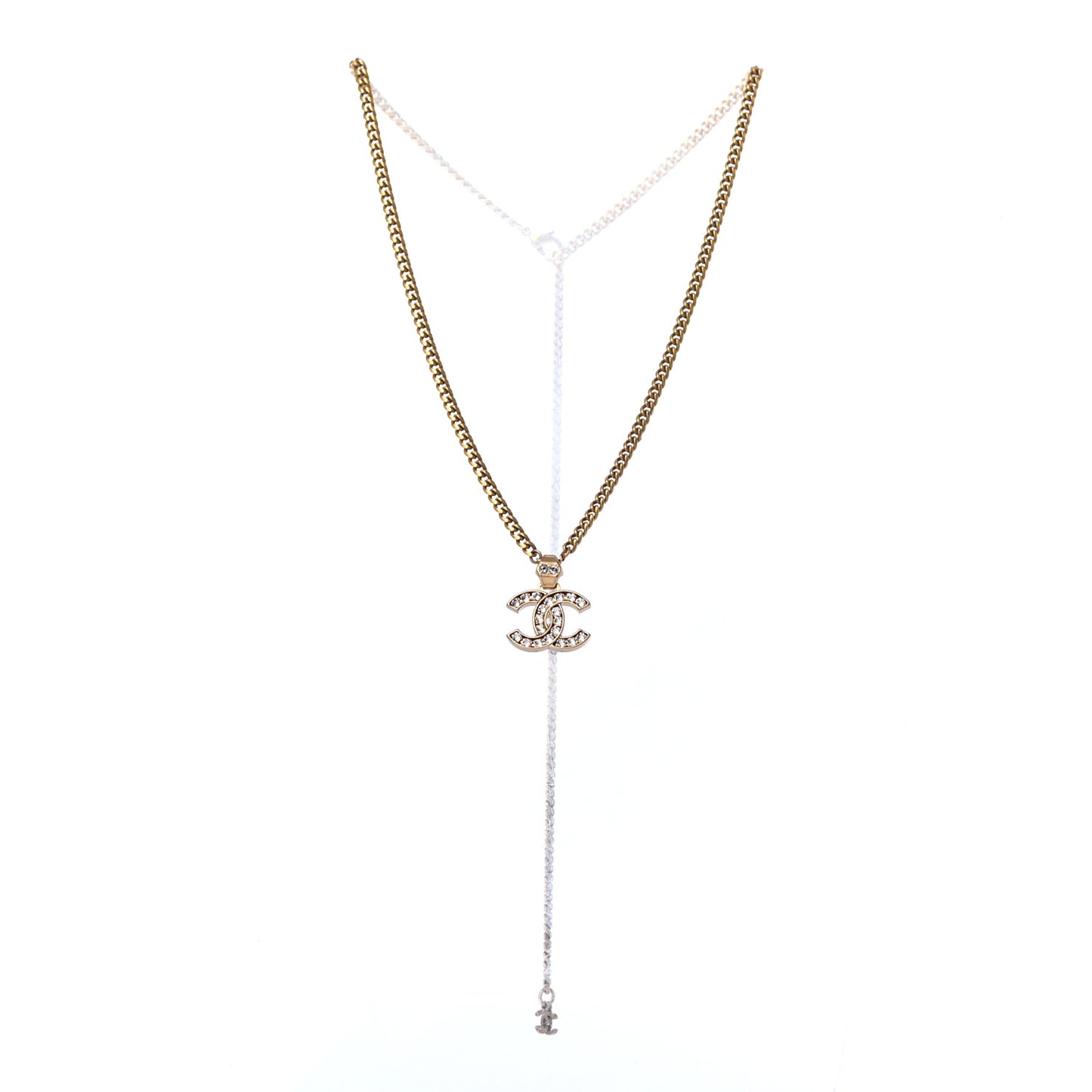 Crystal CC Necklace Gold
