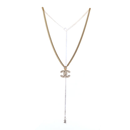 Chanel Crystal CC Necklace Gold 2 of 4