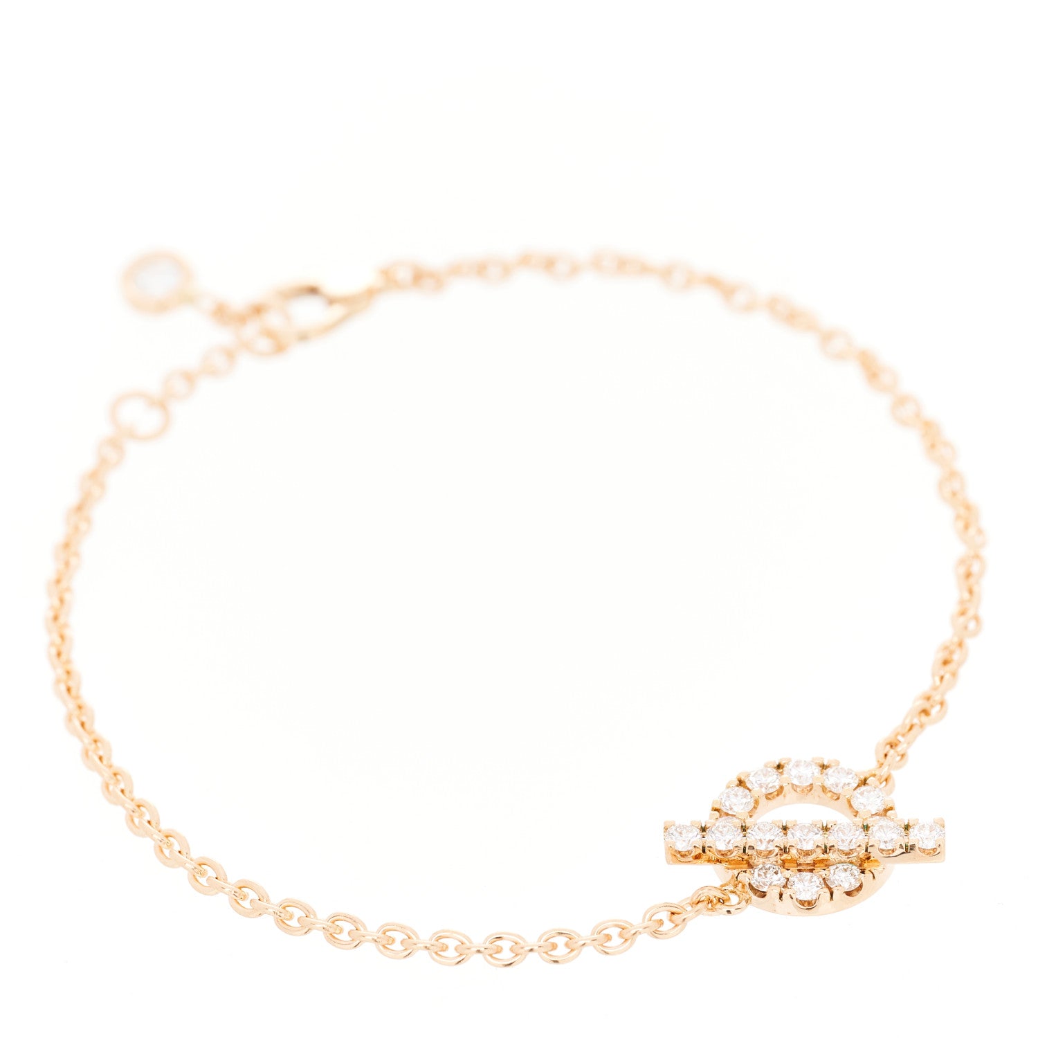 Hermes 18K Rose Gold Diamond Finesse Bracelet ST 1 of 5