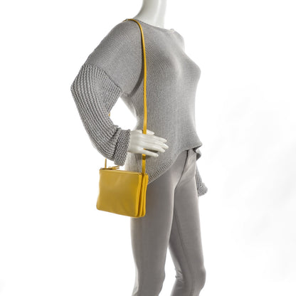 Celine Lambskin Small Trio Crossbody Bag Sun Yellow 2 of 8