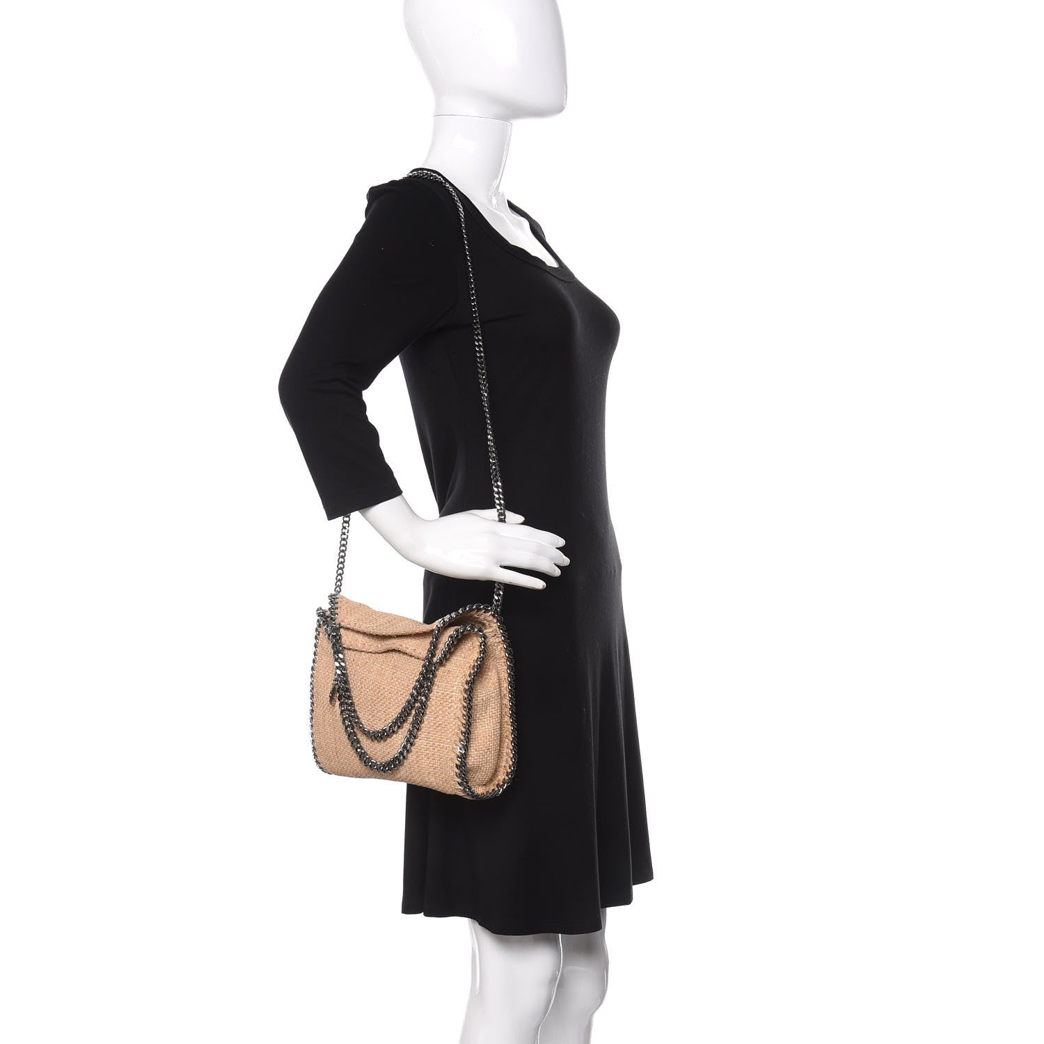 Stella McCartney Raffia Mini Falabella Fold Over Tote Natural 2 of 9
