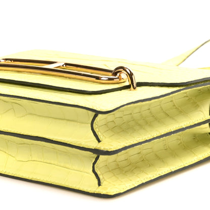 Hermes Matte Alligator Mini Sac Roulis Jaune Bourgeon 10 of 10