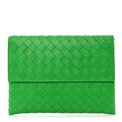 Bottega Veneta Nappa Intrecciato Flap Pouch Parakeet 1 of 8