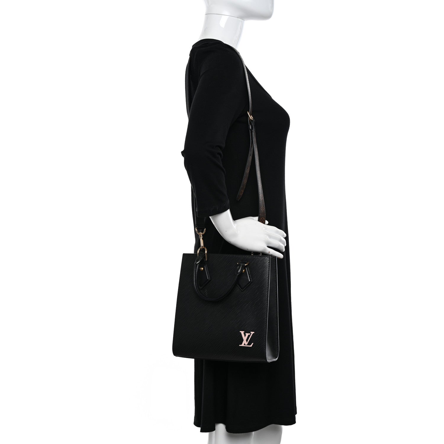 Louis Vuitton Epi Sac Plat BB Black 2 of 11