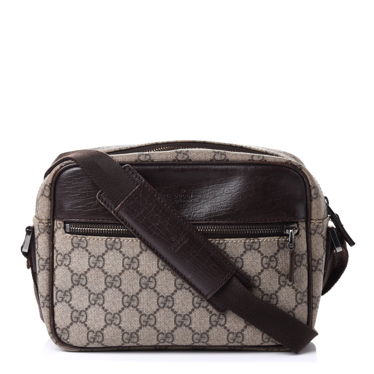 Gucci GG Plus Monogram Shoulder Bag Dark Brown 1 of 10