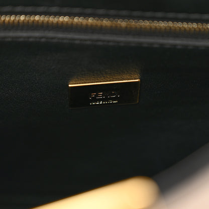 Fendi Vitello Tahiti Burro Medium Peekaboo Iconic Essentially Satchel Tortora Black 8 of 10