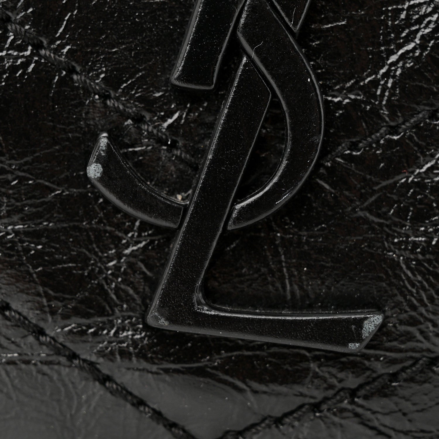 Saint Laurent Crinkled Calfskin Matelasse Monogram Medium Niki Shopper Tote Black 11 of 12