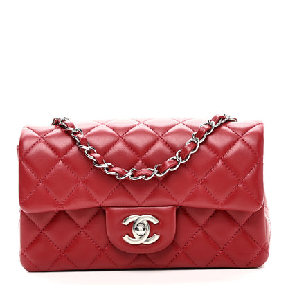 Chanel Lambskin Quilted Mini Rectangular Flap Red 1 of 11