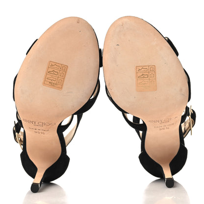 Jimmy Choo Suede Lottie Sandals 35.5 Black 6 of 8