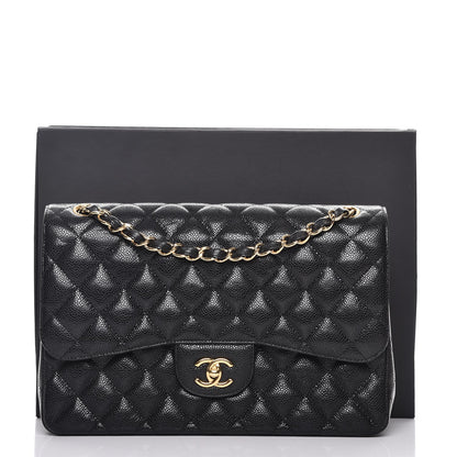 Chanel Caviar Quilted Jumbo Double Flap Black 10 of 10