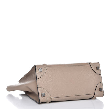 Celine Drummed Calfskin Micro Luggage Dune 4 of 8