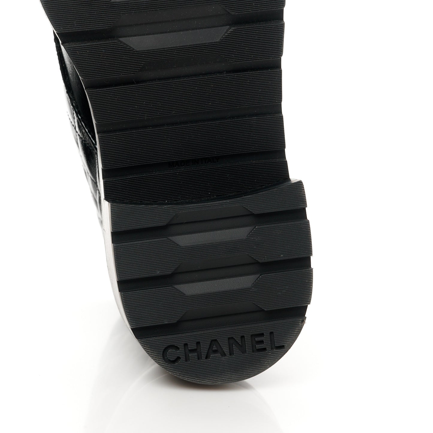 Shiny Lambskin Quilted Lace Up Combat Boots 40 Black