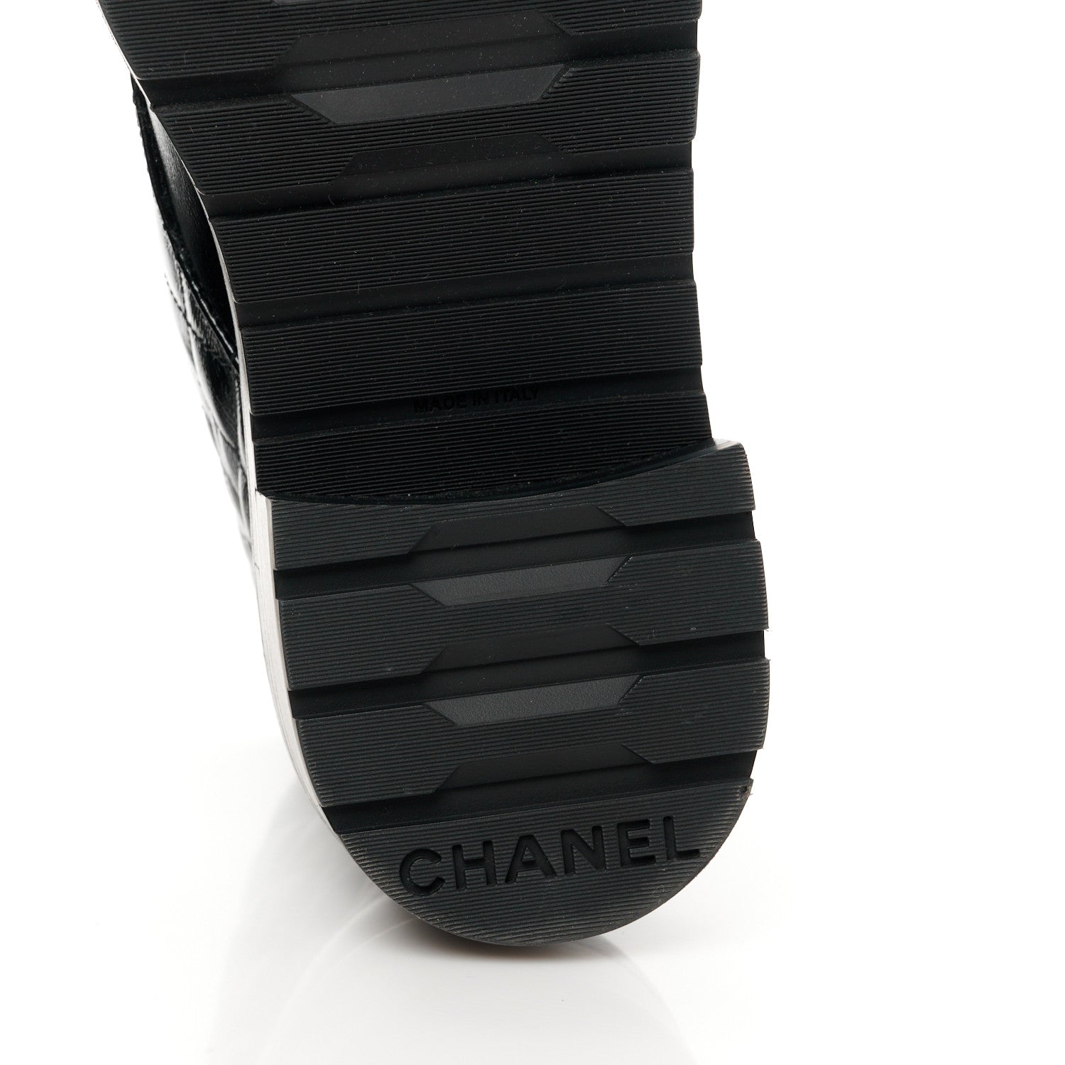 Chanel Shiny Lambskin Quilted Lace Up Combat Boots 40 Black 6 of 10