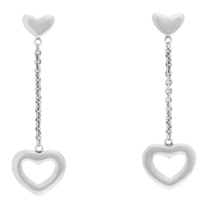 Tiffany Sterling Silver Open Heart Drop Earrings 1 of 5
