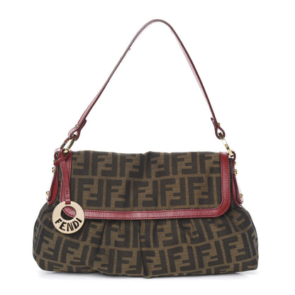Fendi Zucca Cuoio Lucido Small Chef Shoulder Bag Tobacco Rosso Scuro 1 of 12