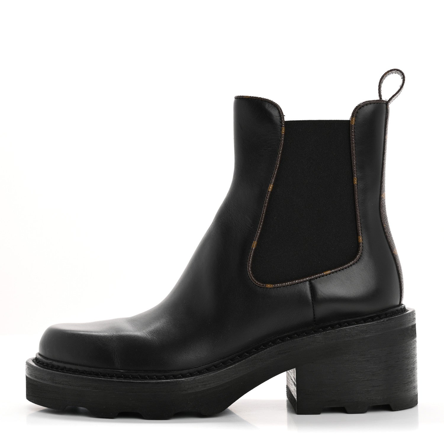 Louis Vuitton Calfskin Monogram Beaubourg Ankle Boots 38 Black 1 of 9