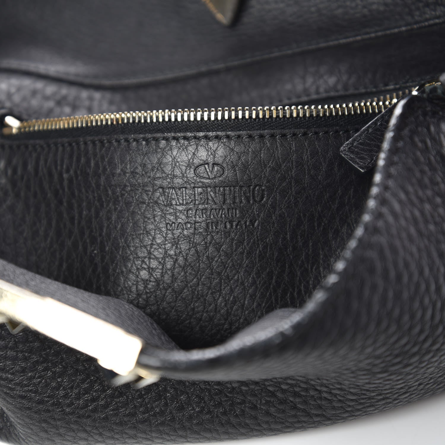 Valentino Garavani Pebbled Calfskin Large Rockstud Flip-Lock Messenger Bag Black 7 of 14