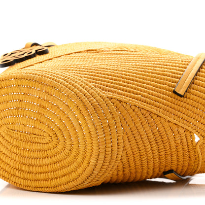 Loewe Calfskin Raffia Paulas Ibiza Petal Basket Tote Bag Ochre 10 of 10