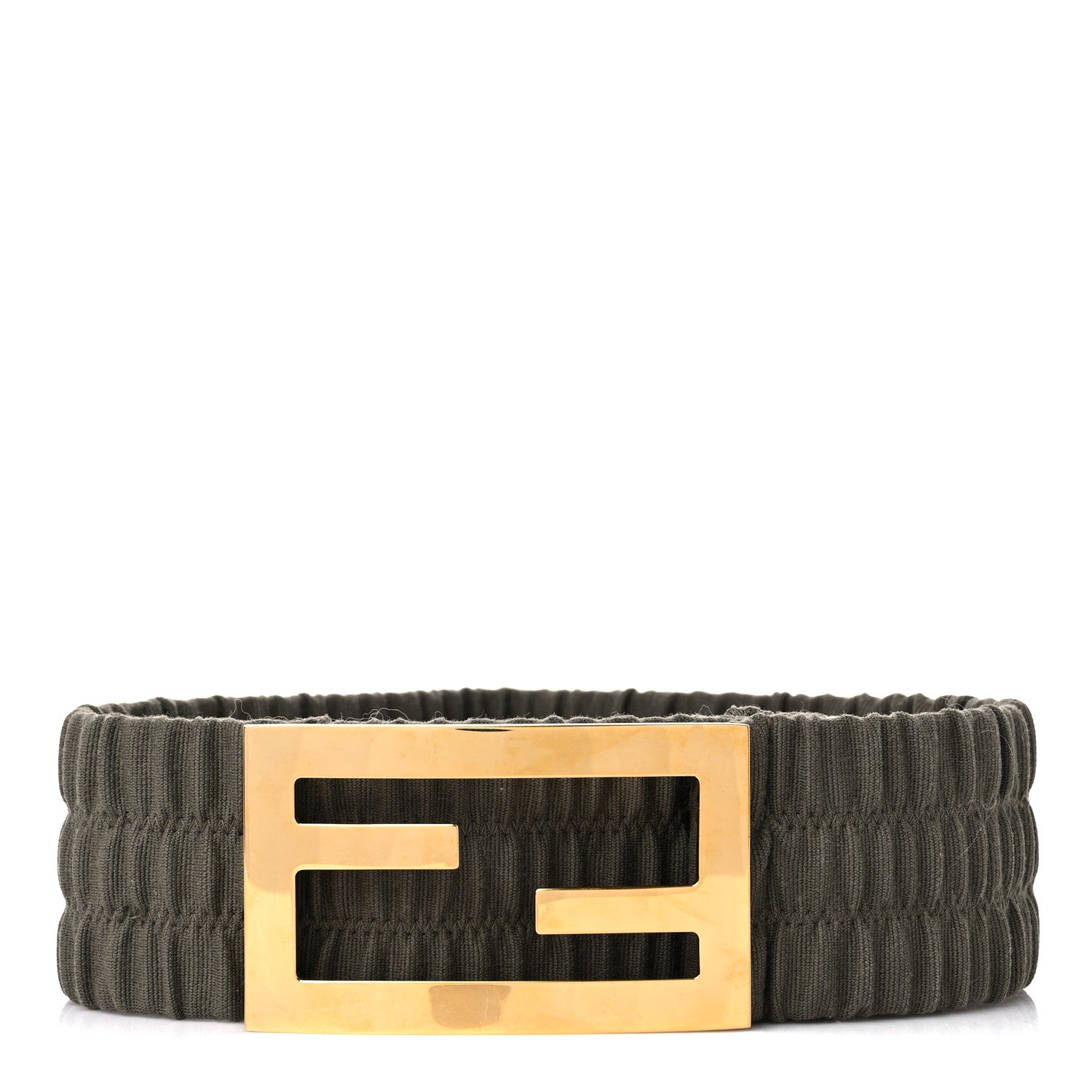 Fendi Canvas Maxi FF Stretch Belt 75 30 Grey 1 of 4