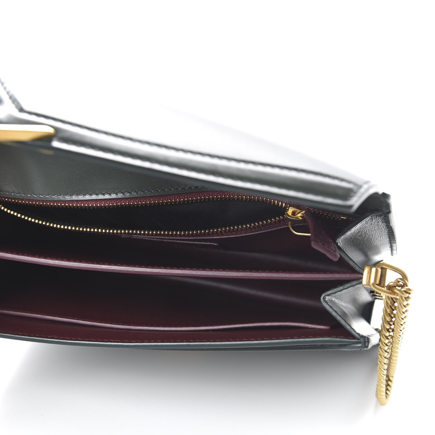 Saint Laurent Smooth Calfskin Monogram Cassandra Clasp Bag Dark Green 5 of 10