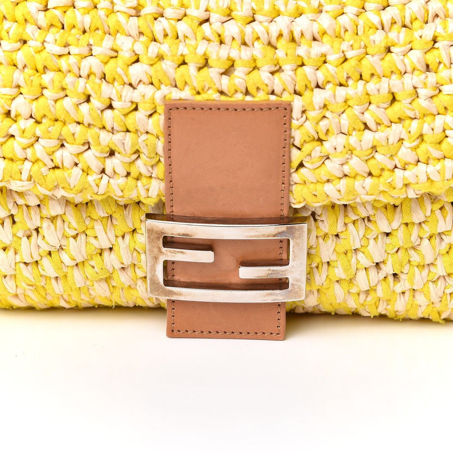 Fendi Woven Straw Baguette Yellow 9 of 9