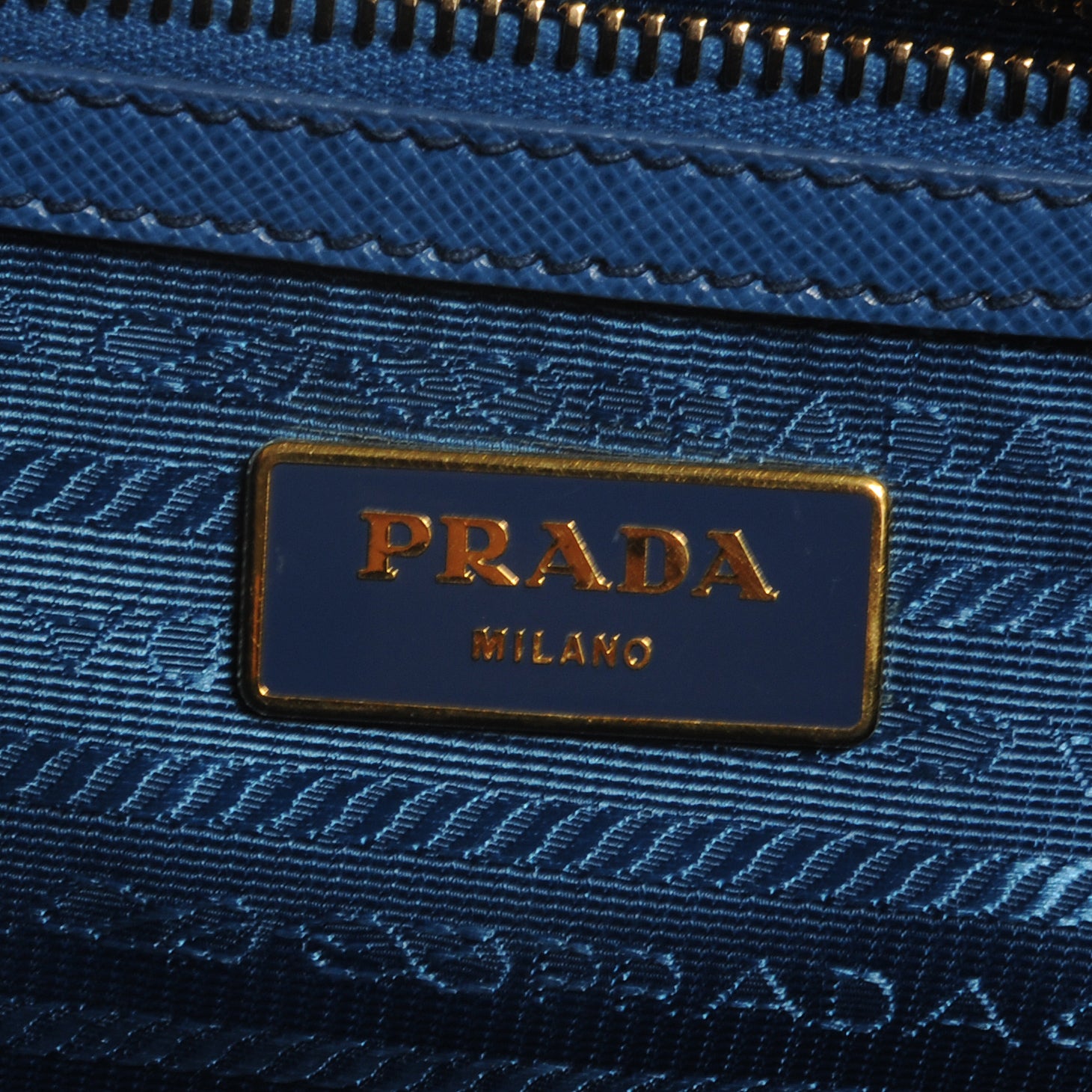 Prada Saffiano Lux Small Tote Cobalto 7 of 8