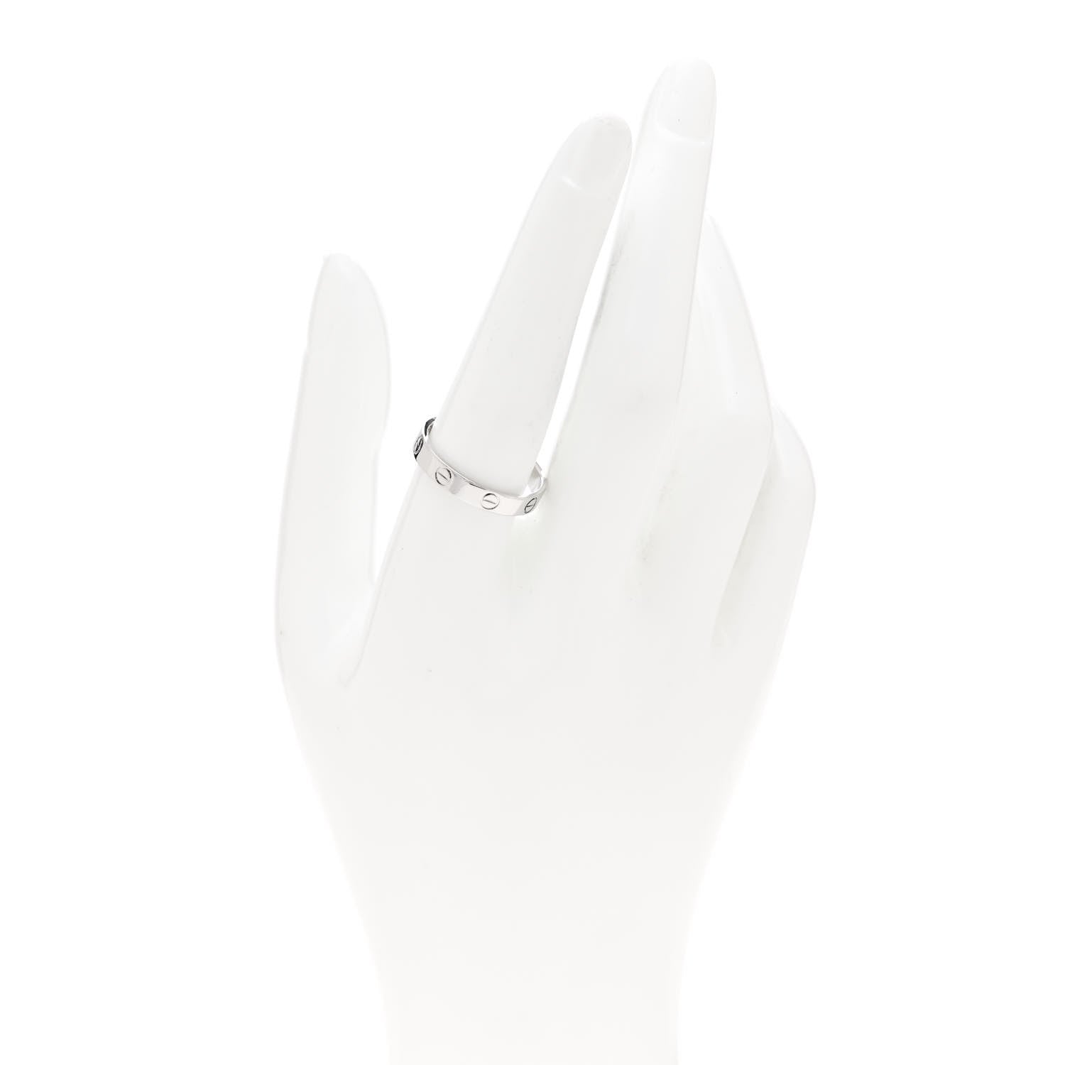 Cartier 18K White Gold 3.5mm LOVE Wedding Band Ring 59 8.75 2 of 4