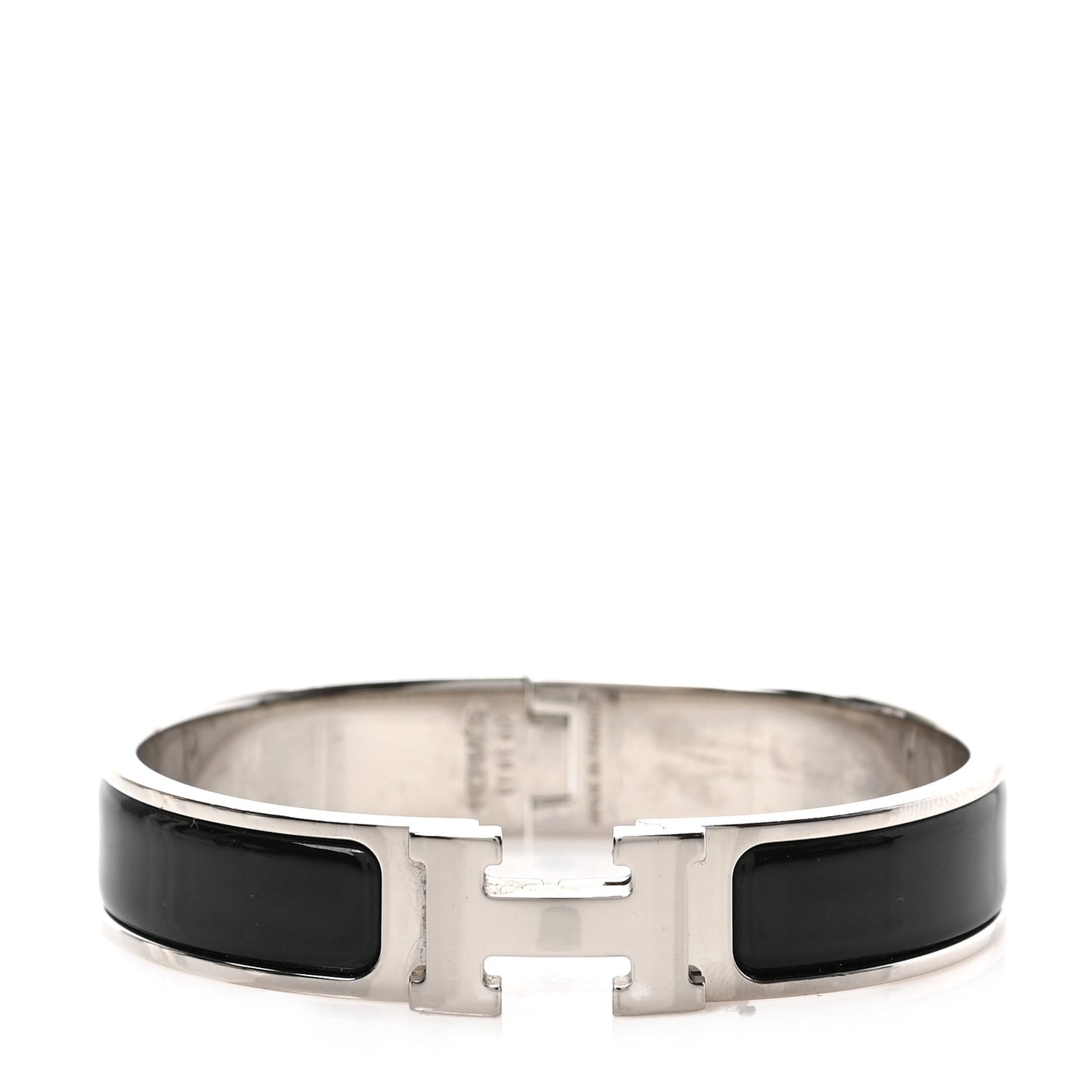 Enamel Narrow Clic Clac H Bracelet GM Black