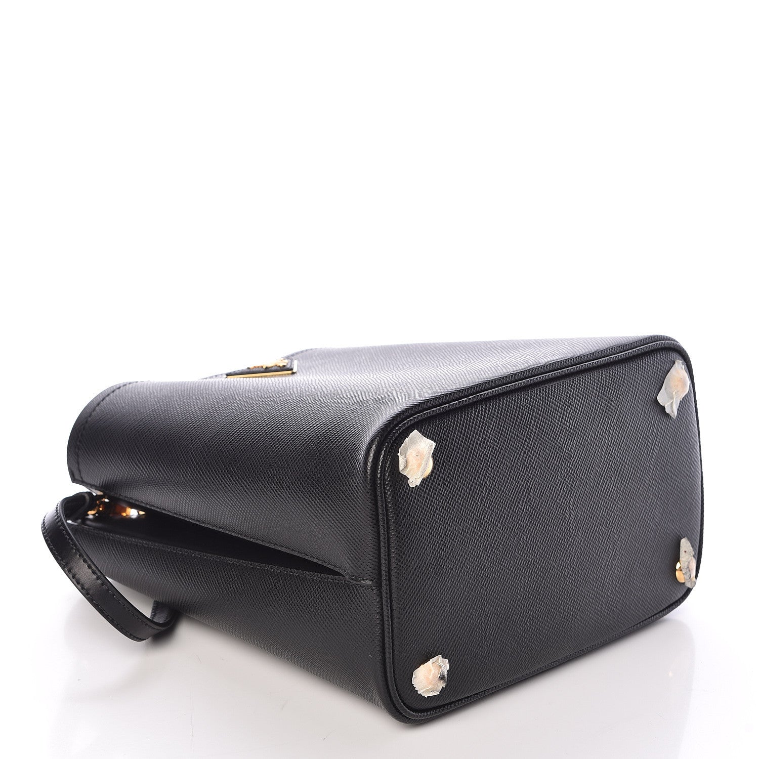 Prada Saffiano Cuir Medium Panier Bucket Bag Black Fuoco 4 of 9