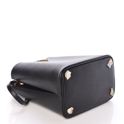 Prada Saffiano Cuir Medium Panier Bucket Bag Black Fuoco 4 of 9