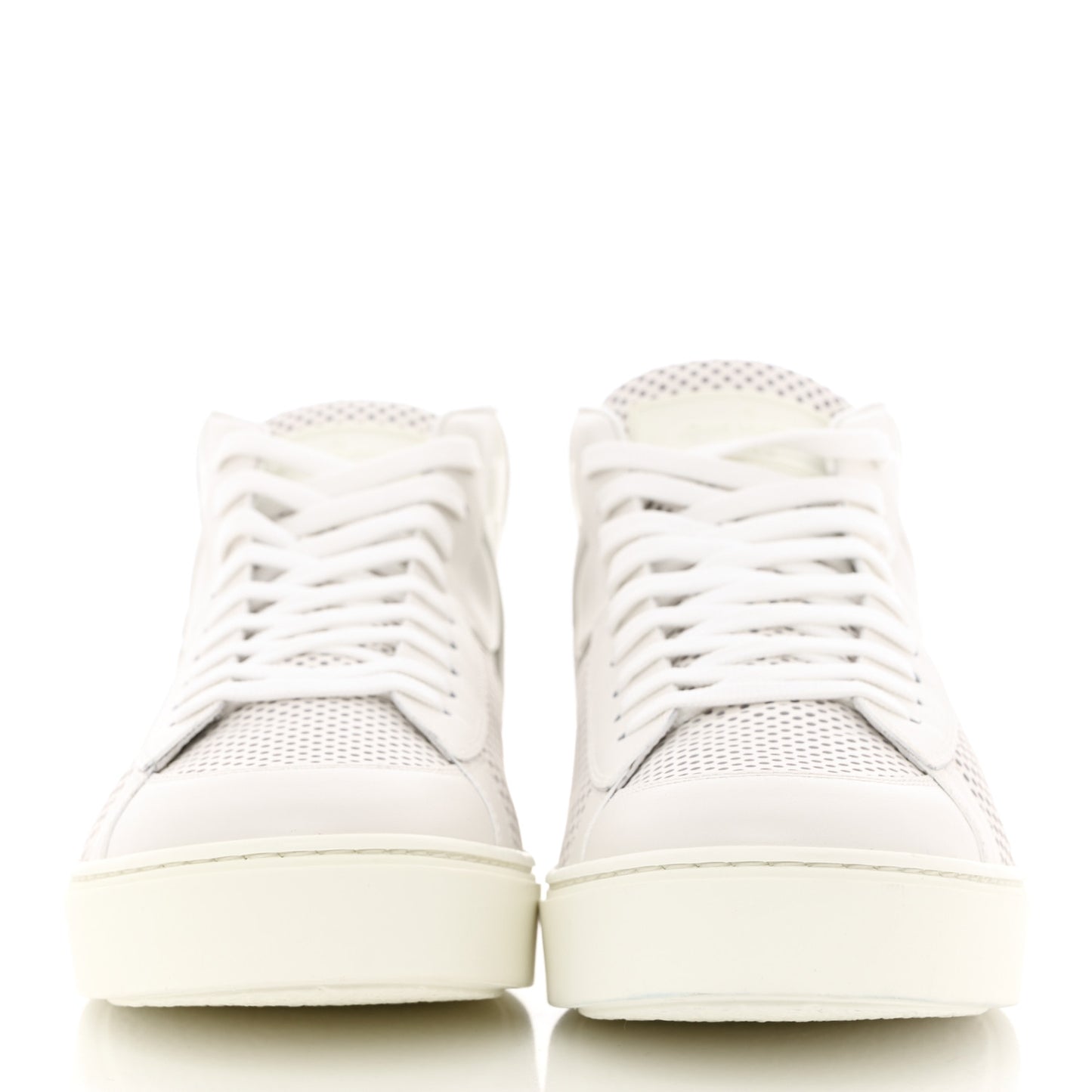 Damier Azur Perforated Mens High Top Player Sneaker 8 White