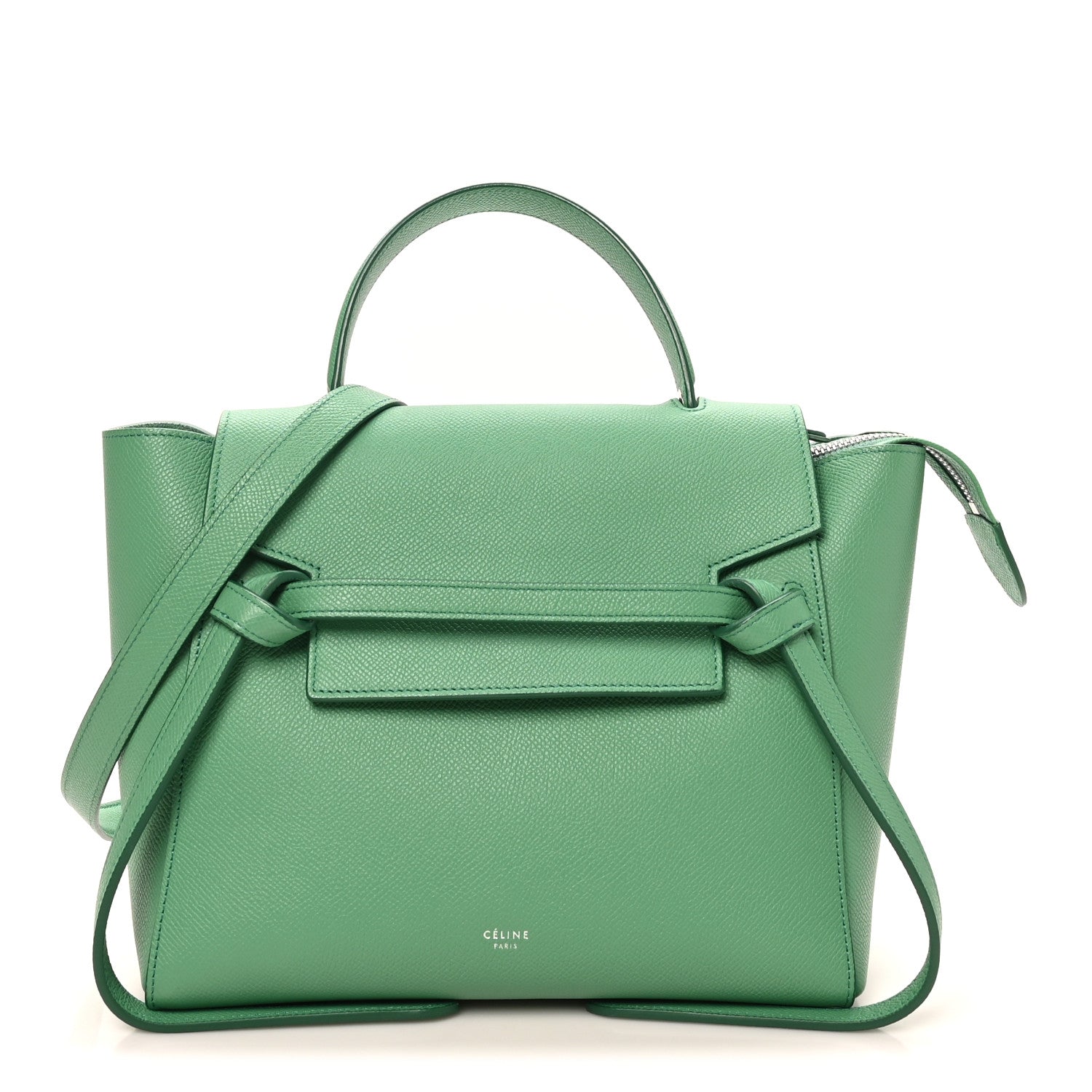 Celine Grained Calfskin Micro Belt Bag Pop Green 1 of 10