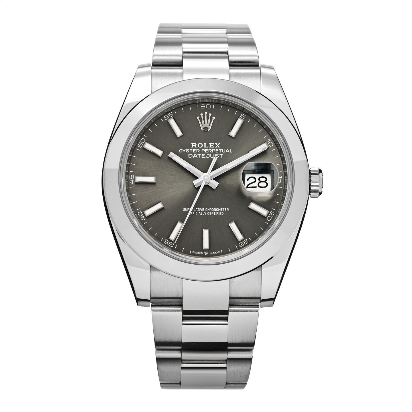 Stainless Steel 41mm Oyster Perpetual Datejust Watch Slate 126300