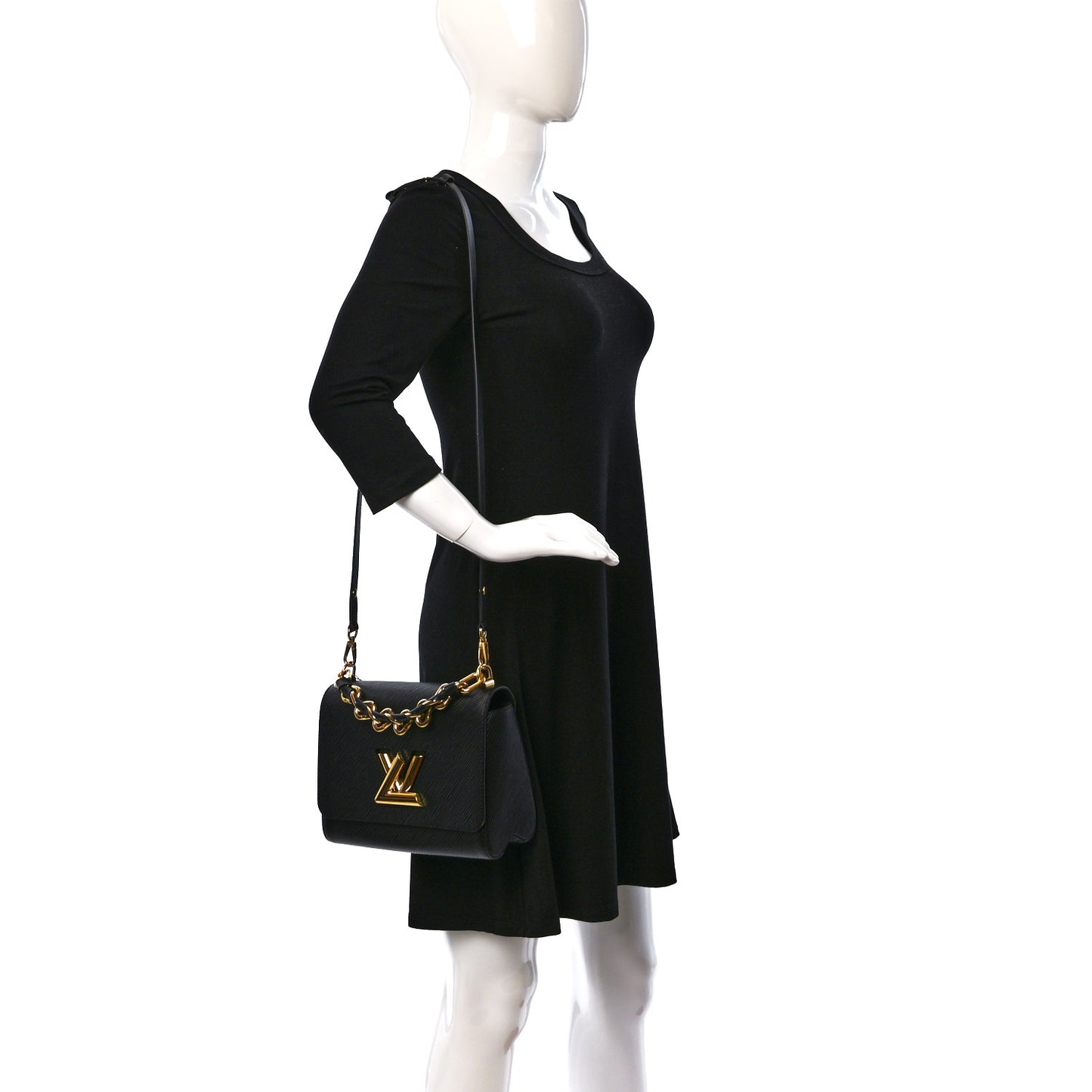 Epi Twist Braided Strap Shoulder Bag MM Black