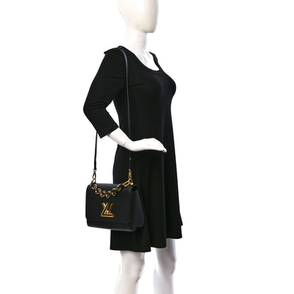 Louis Vuitton Epi Twist Braided Strap Shoulder Bag MM Black 2 of 9