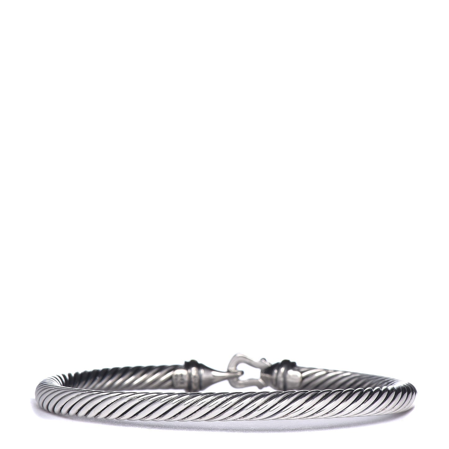 Sterling Silver 18K Yellow Gold 5mm Cable Classic Buckle Bracelet