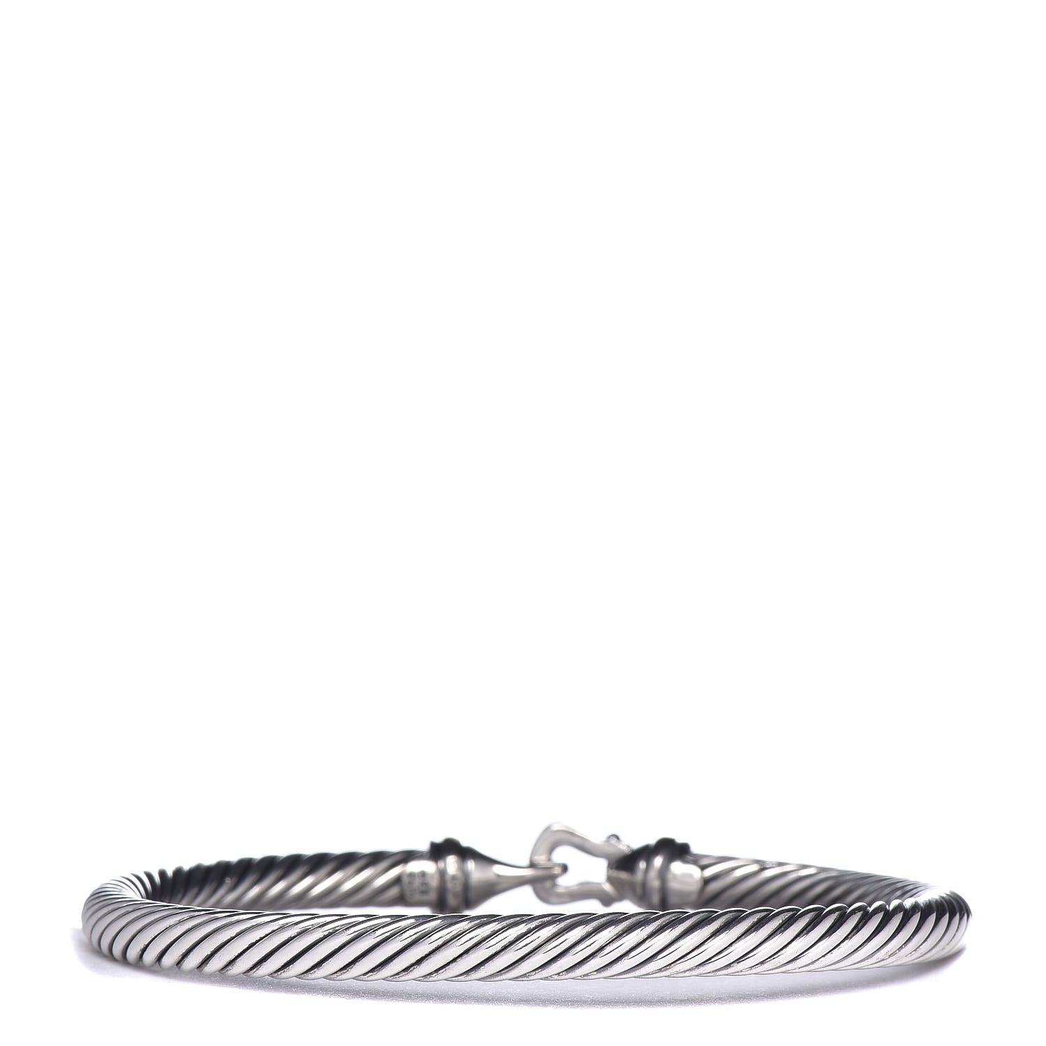 David Yurman Sterling Silver 18K Yellow Gold 5mm Cable Classic Buckle Bracelet 3 of 4