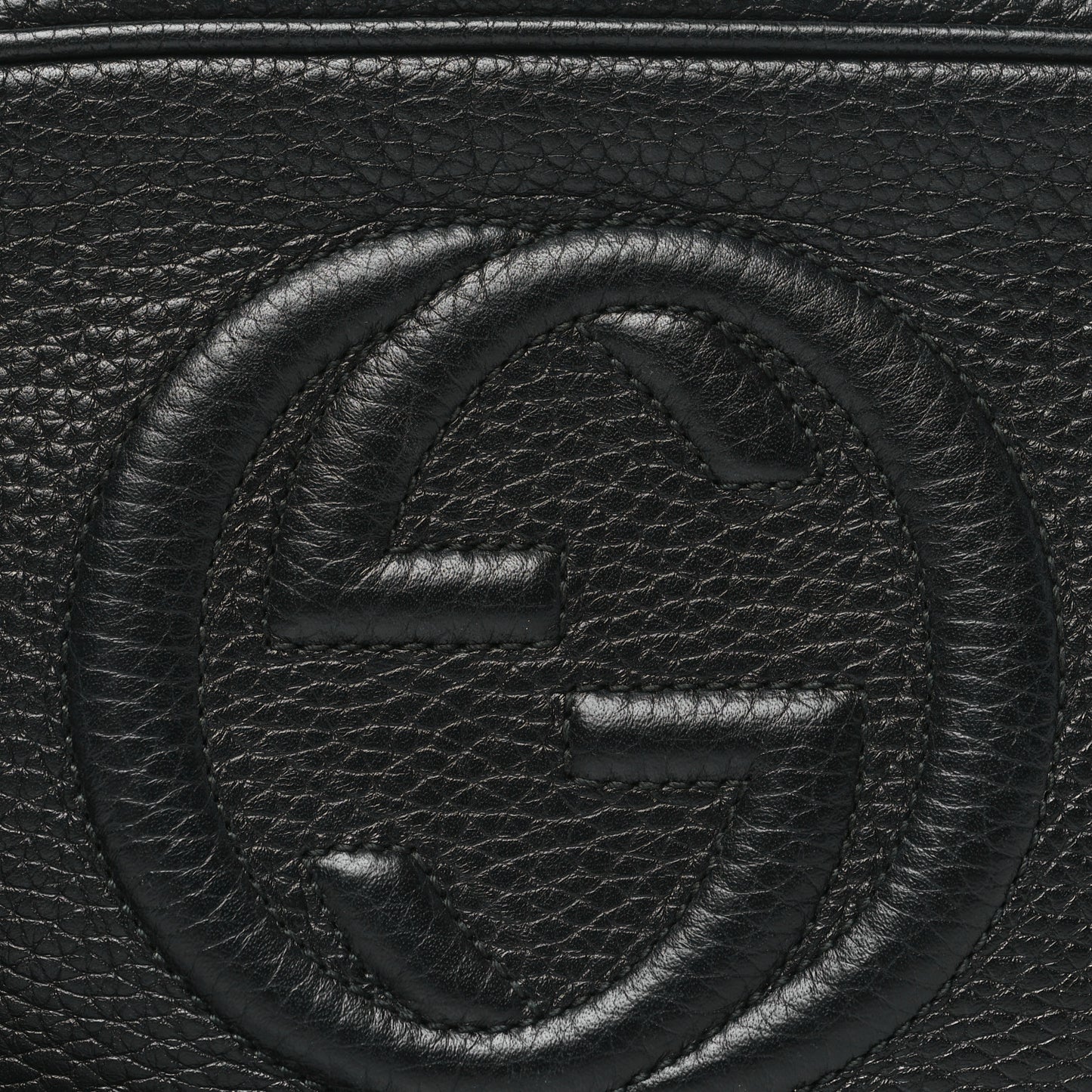 Pebbled Calfskin Mini Soho Disco Bag Black