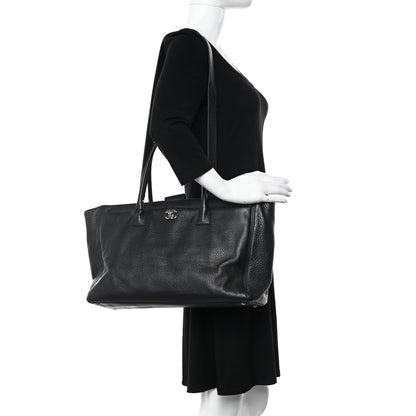Chanel Calfskin Cerf Executive Shopper Tote Black 2 of 20