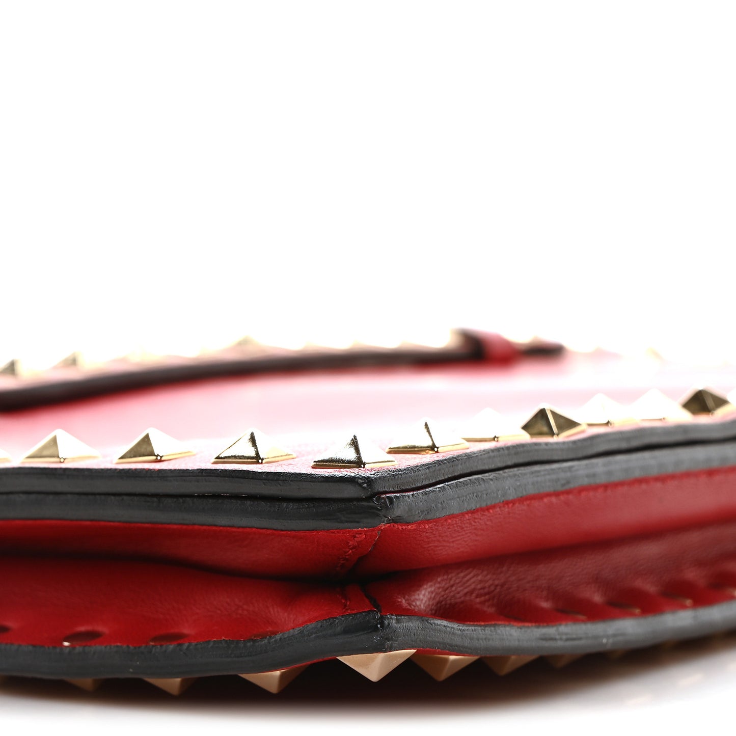 Nappa Rockstud Wristlet Clutch Rosso Valentino