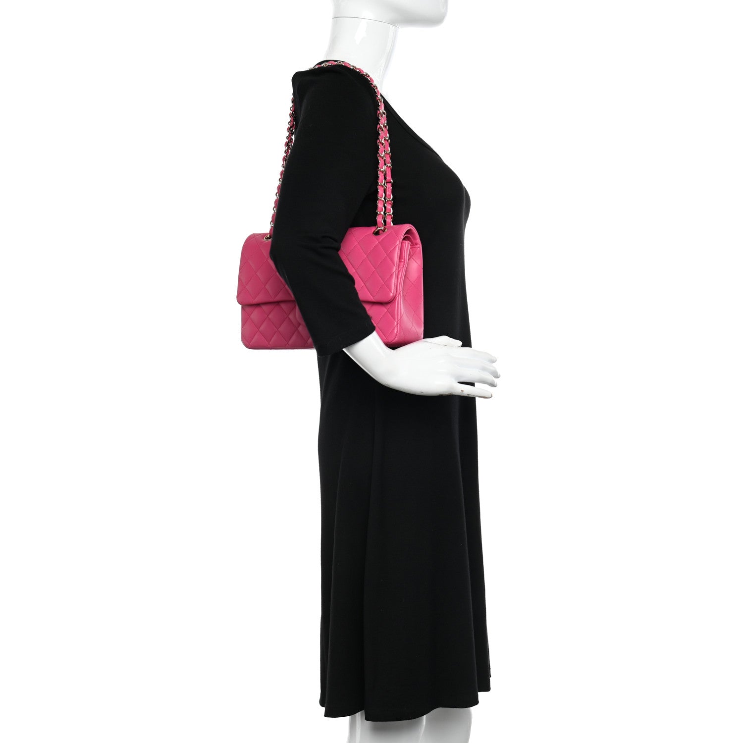 Chanel Lambskin Quilted Medium Double Flap Pink 2 of 15