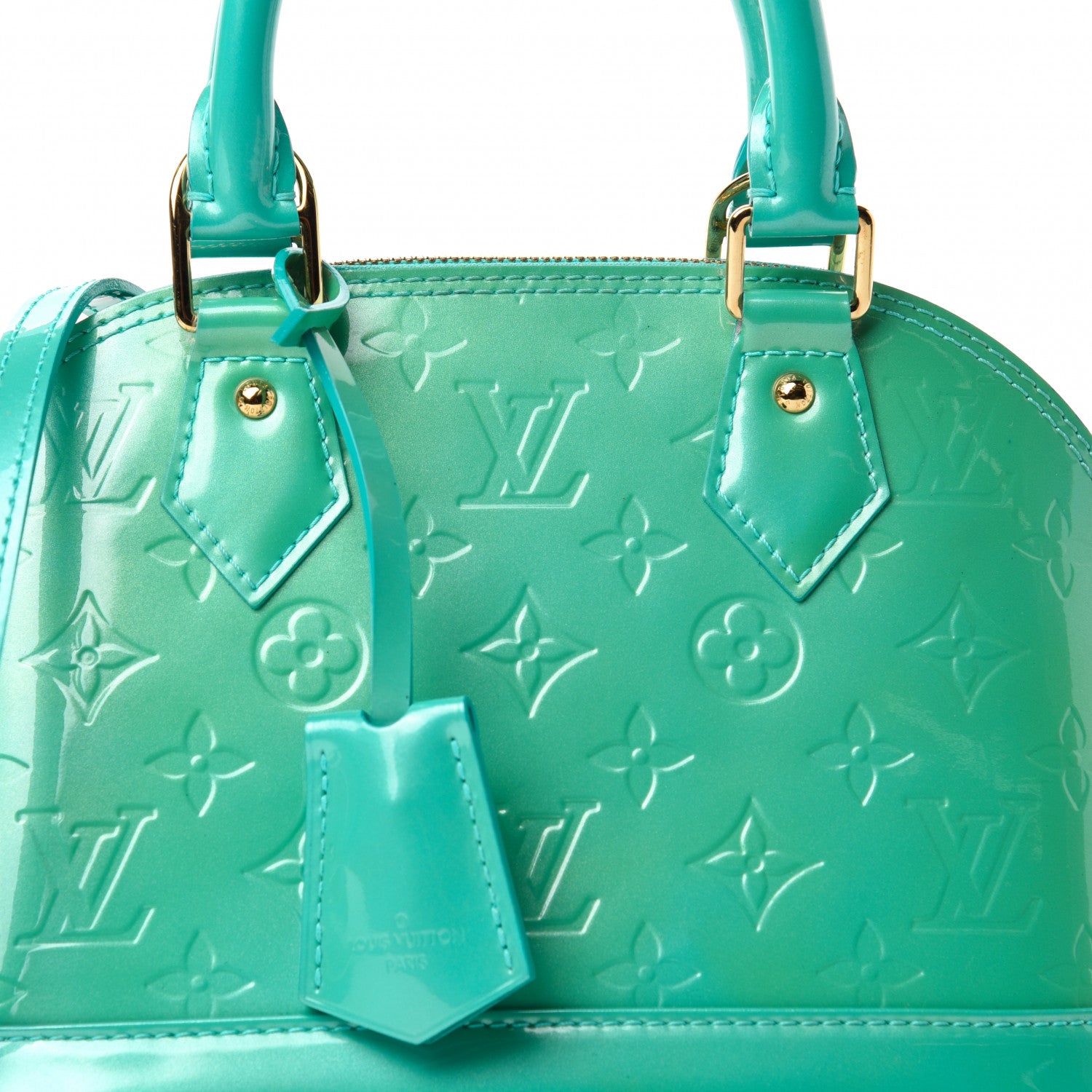 Louis Vuitton Vernis Alma BB Blue Lagon 10 of 10
