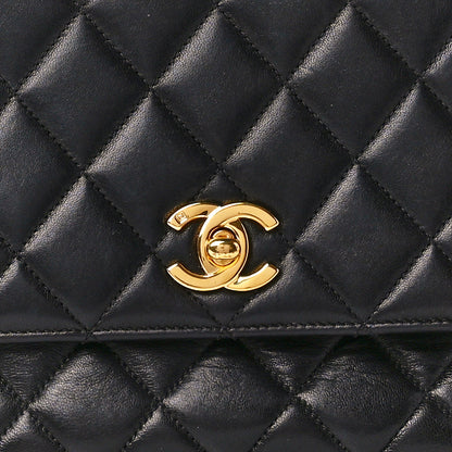 Chanel Lambskin Quilted CC Flap Shoulder Bag Black 10 of 13