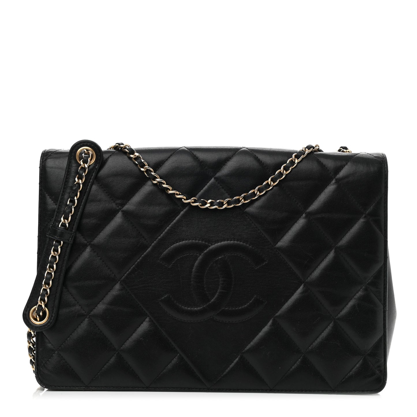 Lambskin Quilted Medium Diamond CC Flap Black