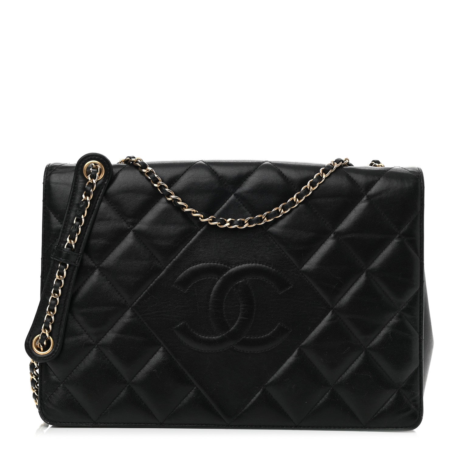 Chanel Lambskin Quilted Medium Diamond CC Flap Black 1 of 12